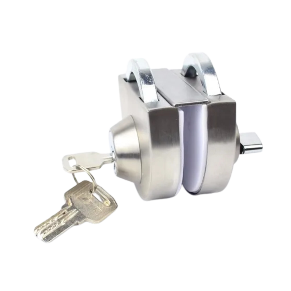 Sliding Central Glass Door Lock - 304 Stainless Steel, Bidirectional Unlock