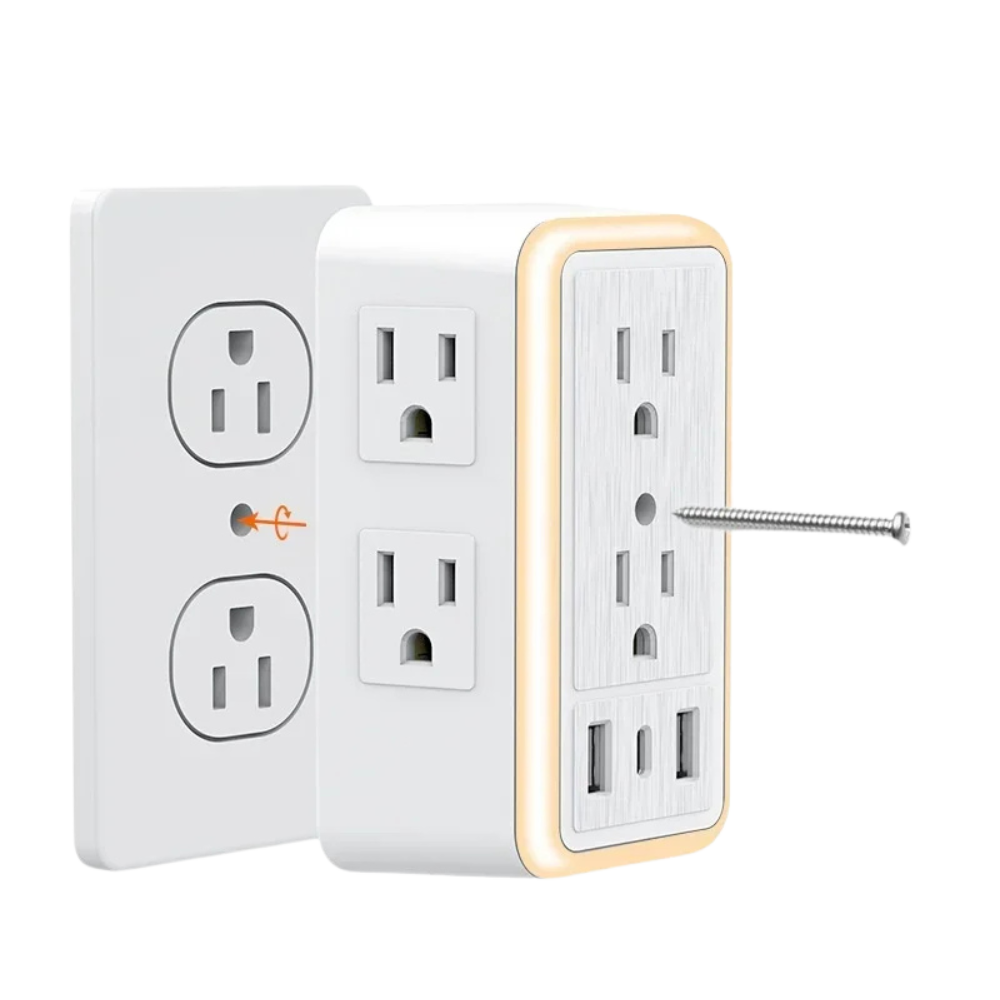 9-in-1 Surge Protector Power Strip with USB & USB-C Ports