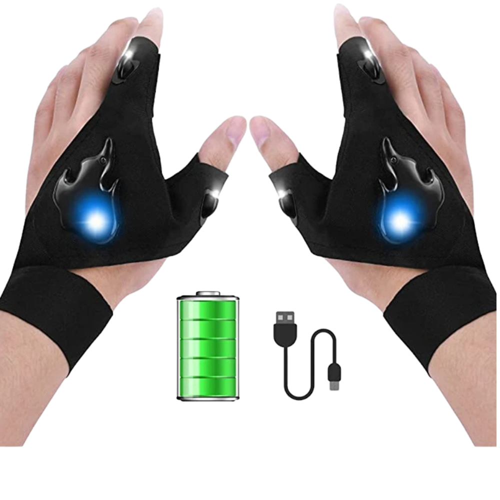Rechargeable LED Flashlight Gloves