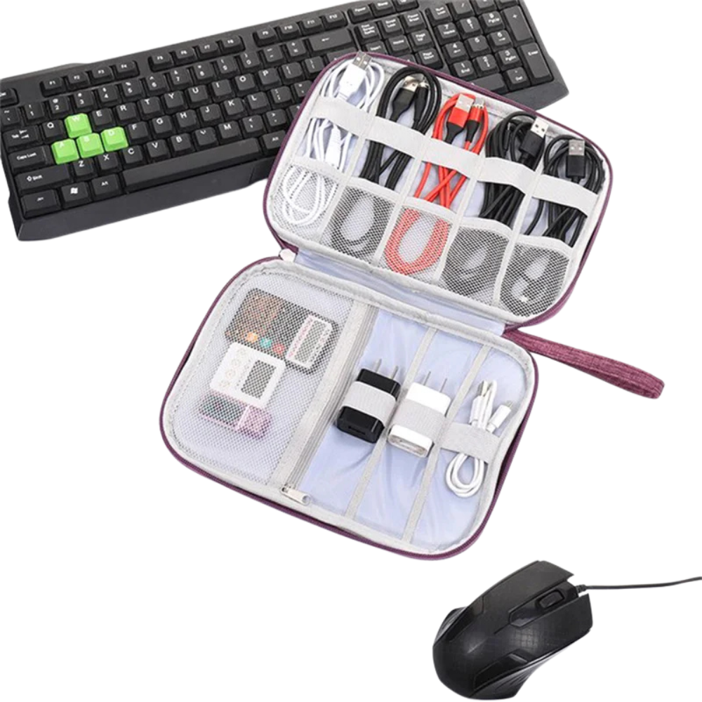Portable Travel Cable Organizer Bag