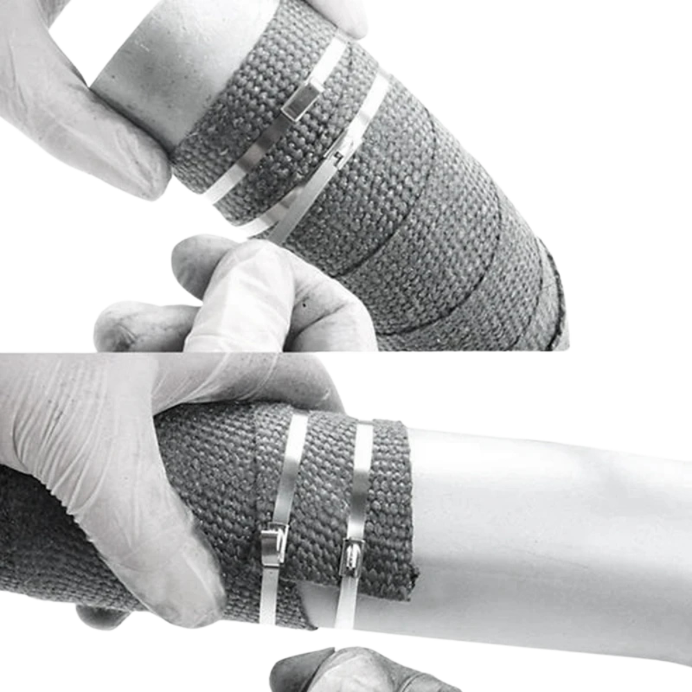 100-Piece Stainless Steel Zip Ties - Heavy Duty Cable Ties for Machinery and More
