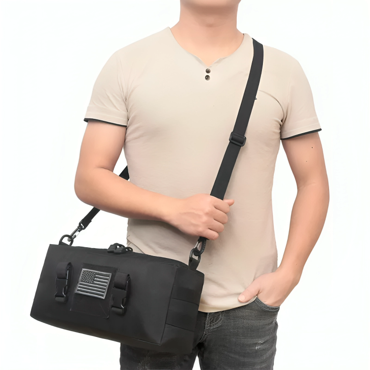 Tactical EDC Sling Bag Pack, Military Rover Shoulder Molle Backpack, with USA Flag Patch, Coyote