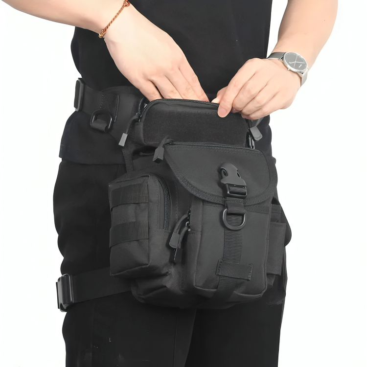 Multi-Purpose Tactical Drop Leg Bag Tool Fanny Thigh Pack Leg Rig Military Motorcycle Camera Versipack Utility Pouch, Black/Coyote Tan/Army