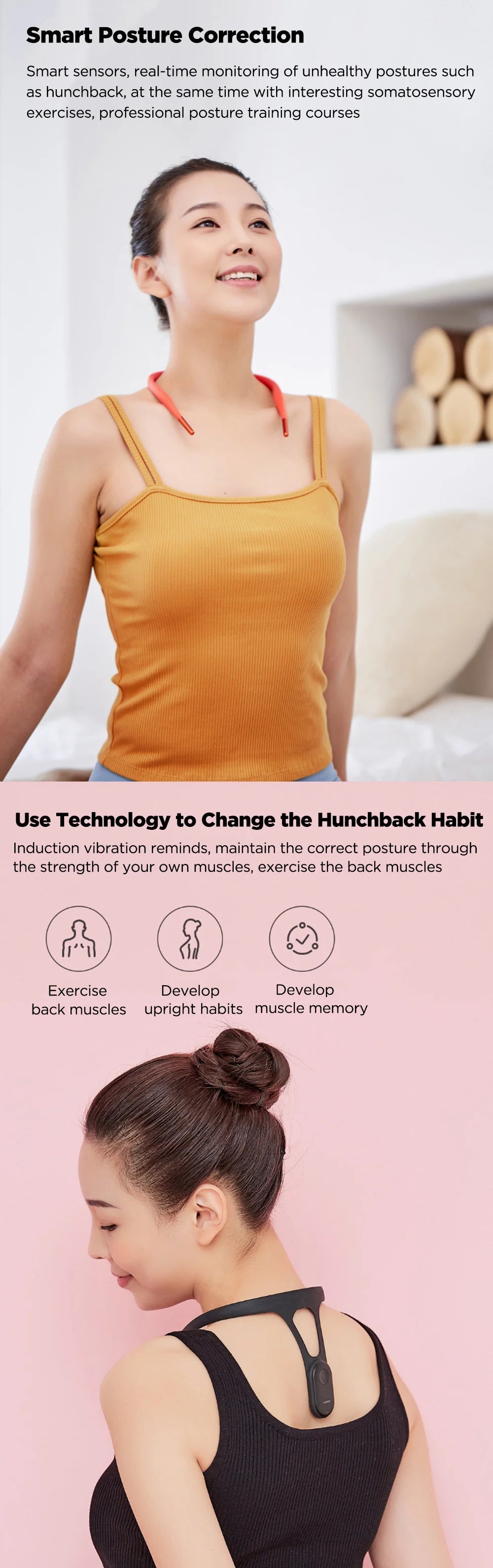Hipee Smart Posture Correction Device Realtime Scientific Back Posture Training Monitoring Corrector For Adult