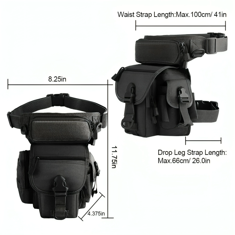 Multi-Purpose Tactical Drop Leg Bag Tool Fanny Thigh Pack Leg Rig Military Motorcycle Camera Versipack Utility Pouch, Black/Coyote Tan/Army