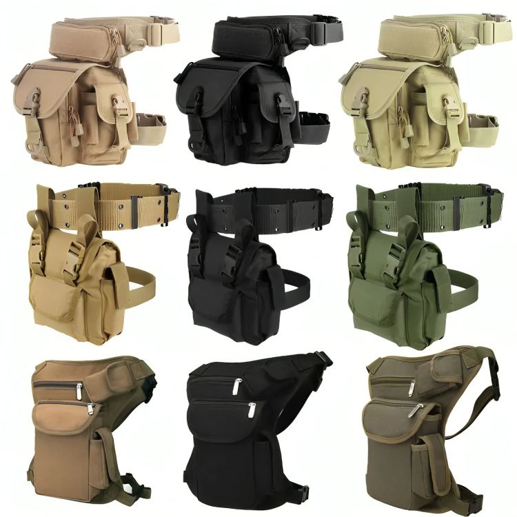 Multi-Purpose Tactical Drop Leg Bag Tool Fanny Thigh Pack Leg Rig Military Motorcycle Camera Versipack Utility Pouch, Black/Coyote Tan/Army