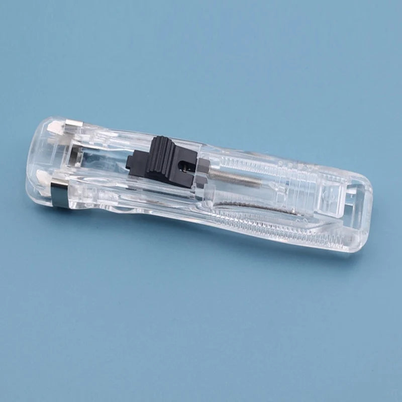 Creative Stapler Set - Transparent Push Clamp Stapler with Clipper for Office & School