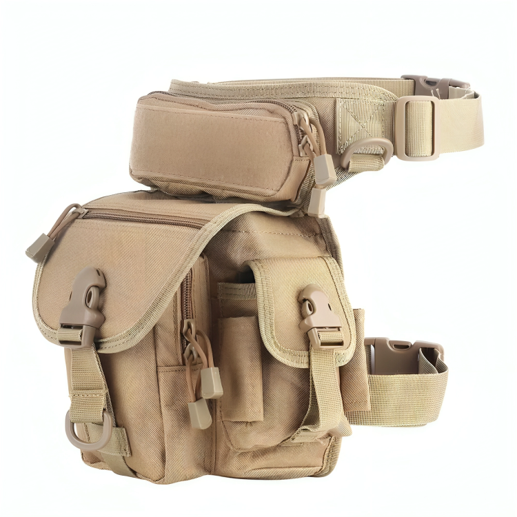 Multi-Purpose Tactical Drop Leg Bag Tool Fanny Thigh Pack Leg Rig Military Motorcycle Camera Versipack Utility Pouch, Black/Coyote Tan/Army