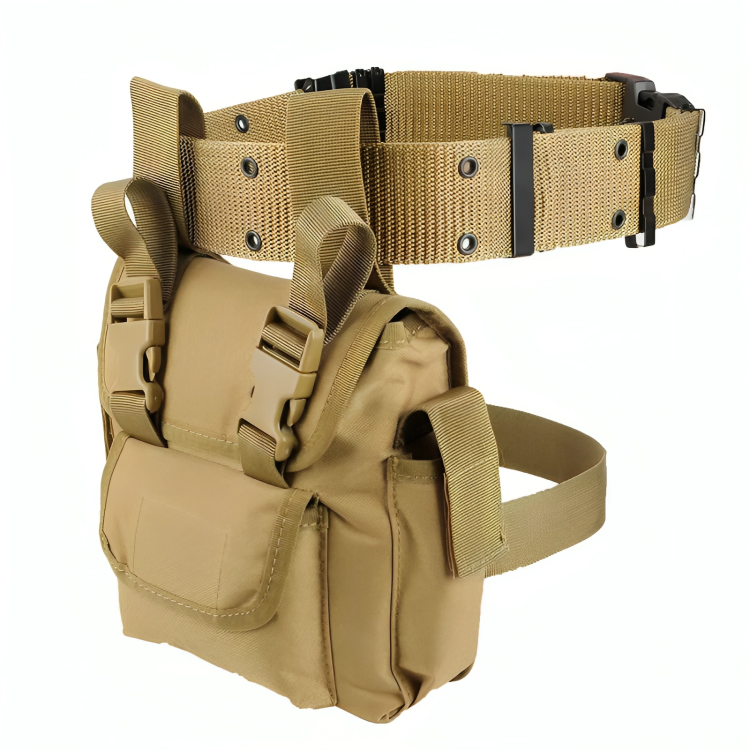 Multi-Purpose Tactical Drop Leg Bag Tool Fanny Thigh Pack Leg Rig Military Motorcycle Camera Versipack Utility Pouch, Black/Coyote Tan/Army