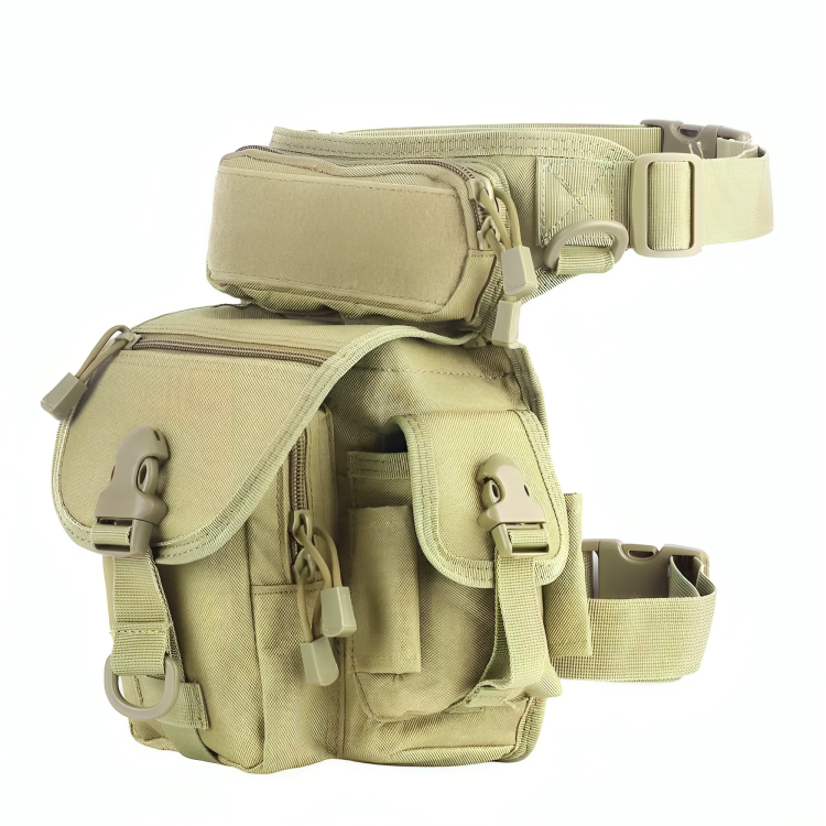 Multi-Purpose Tactical Drop Leg Bag Tool Fanny Thigh Pack Leg Rig Military Motorcycle Camera Versipack Utility Pouch, Black/Coyote Tan/Army