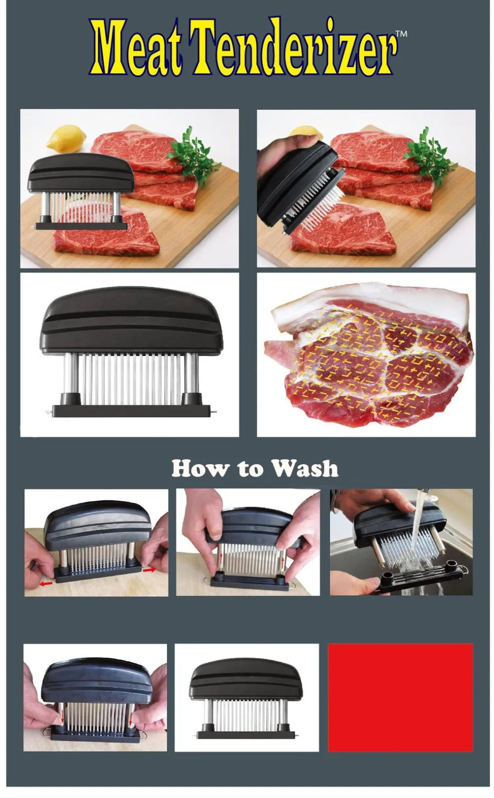 48-Blade Meat Tenderizer