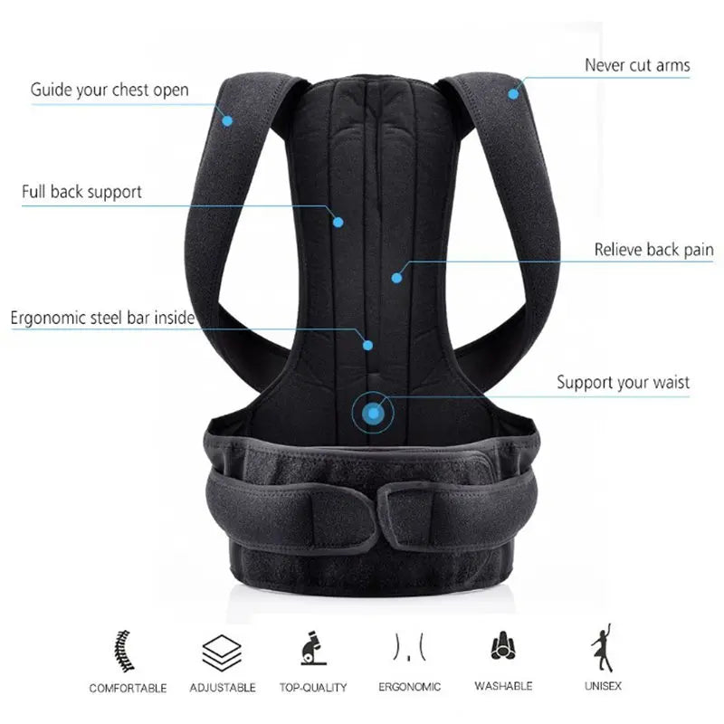Adjustable Back Posture Corrector with Lumbar Support