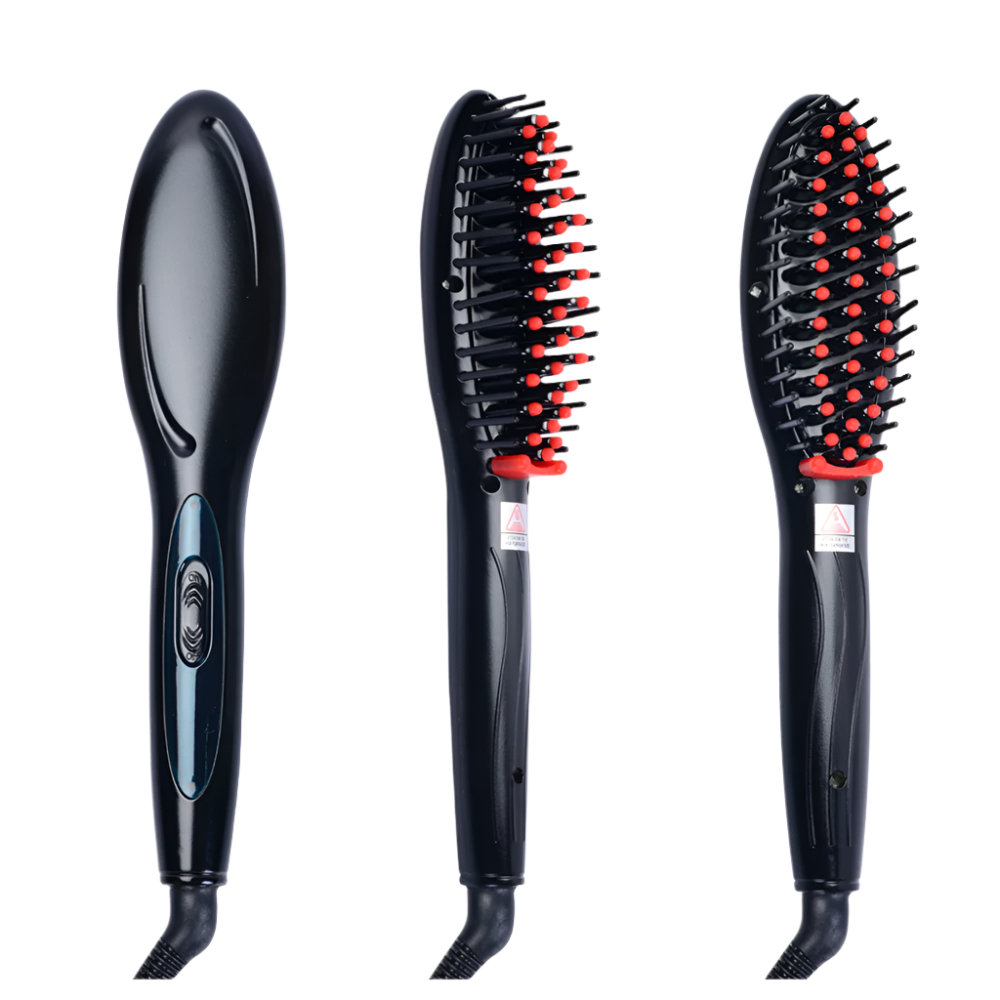 Tourmaline Ceramic Hair Straightener Brush – Smoothing & Styling Tool