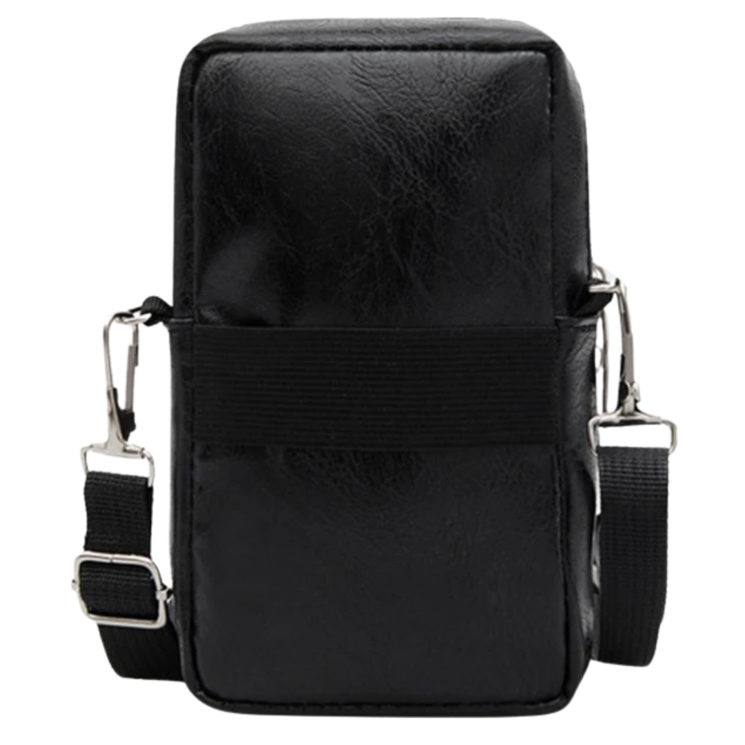 Men’s PU Leather Shoulder Messenger Bag – Slim Crossbody Chest Purse