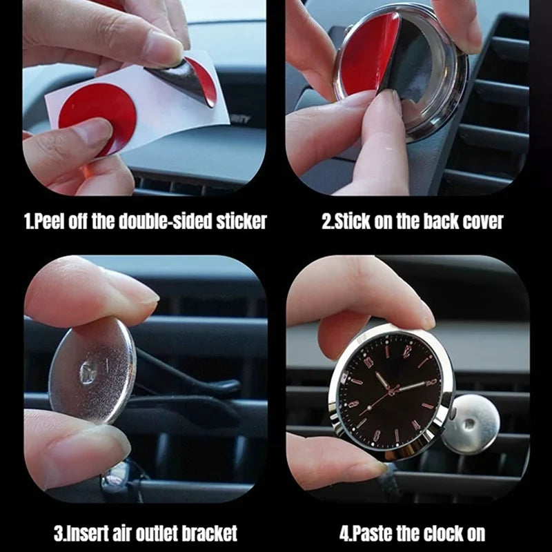 Luminous Car Dashboard Clock – Waterproof Mini Timepiece