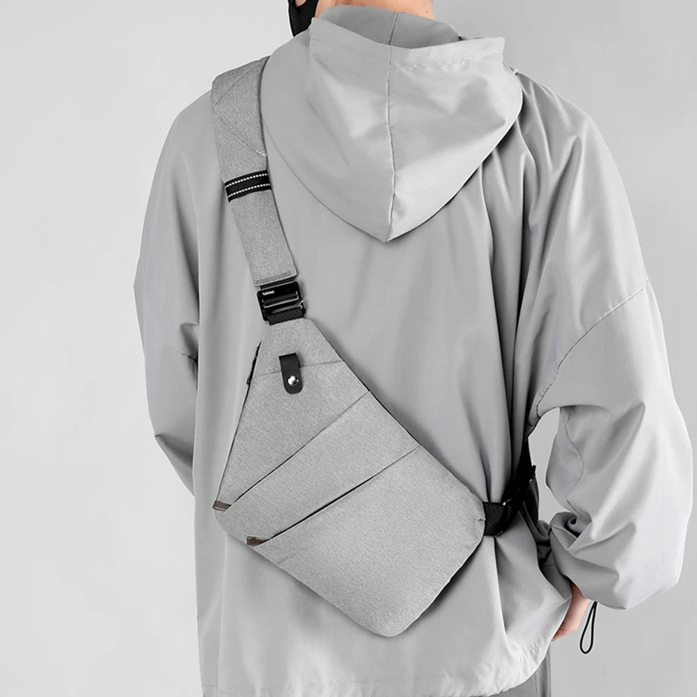 Men’s Slim Nylon Chest Bag – Anti-Theft Crossbody Sling with Adjustable Strap