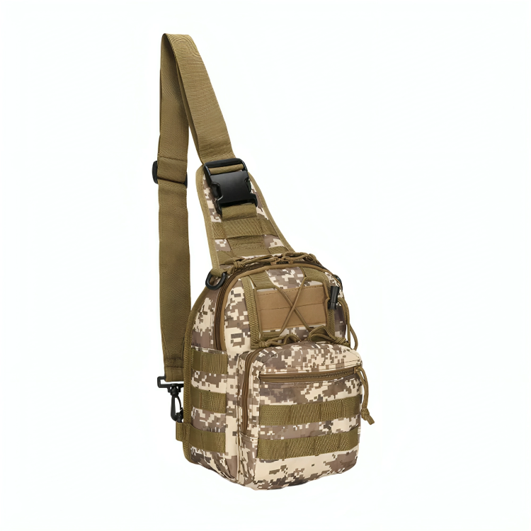 Outdoor Tactical Bag Backpack, Military Sport Bag Pack Sling Shoulder Backpack Tactical Satchel for Every Day Carry-Green (Khakhi)
