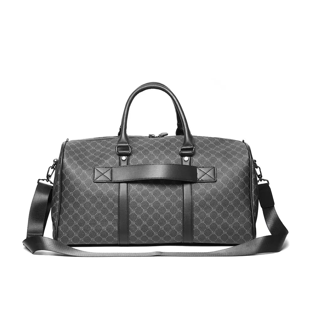 Men's Travel Duffel Bag Leather Large Capacity Weekend Luggage Tote Bag - Versatile Carry Large Travel Tote for Gym Vacations
