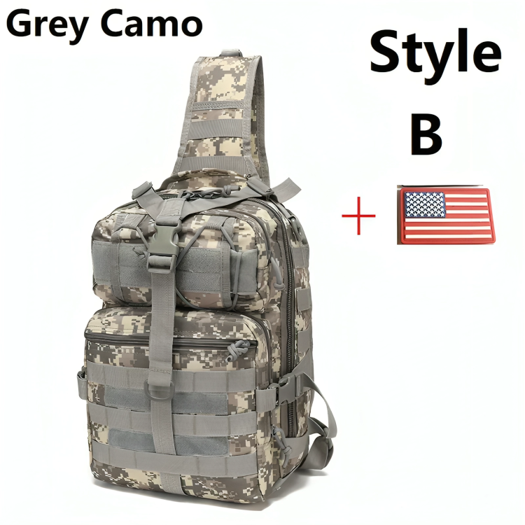 Tactical EDC Sling Bag Pack, Military Rover Shoulder Molle Backpack, with USA Flag Patch, Coyote