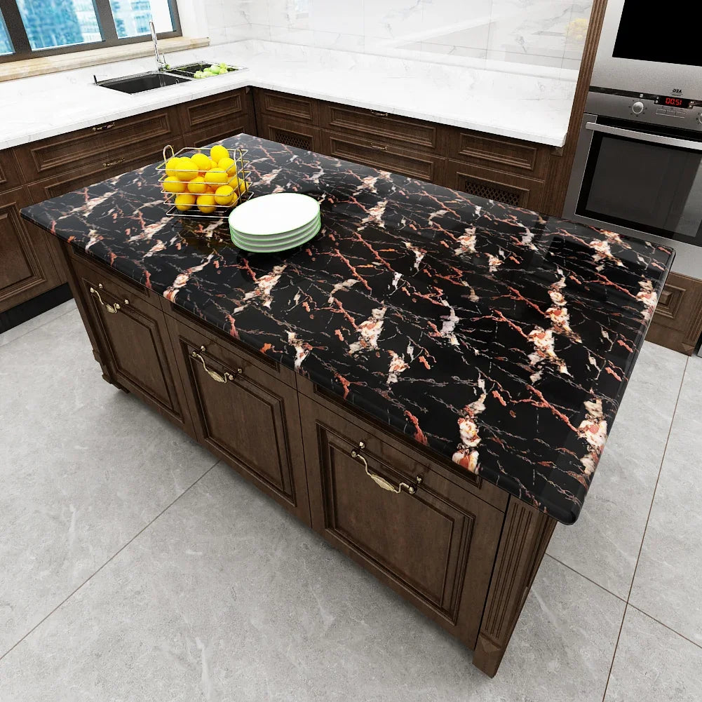 Oil-Proof Waterproof Marble Self-Adhesive Film for Kitchen