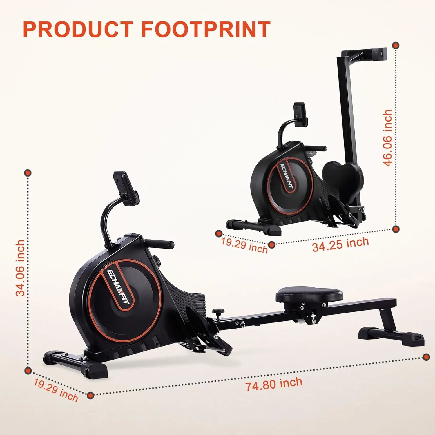 Foldable Magnetic Rowing Machine for Home Use