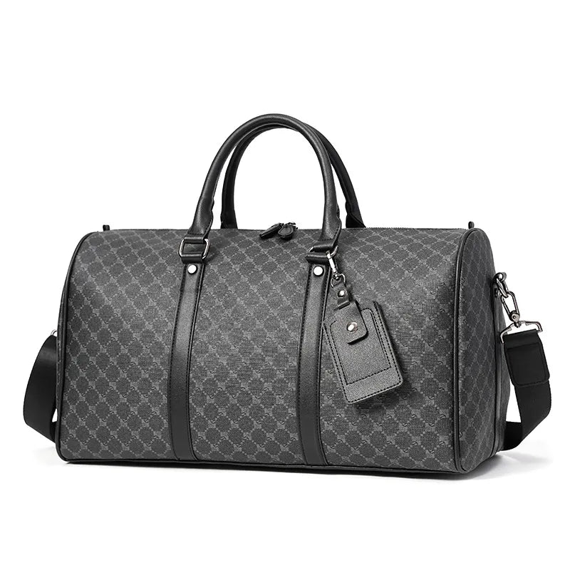Men's Travel Duffel Bag Leather Large Capacity Weekend Luggage Tote Bag - Versatile Carry Large Travel Tote for Gym Vacations