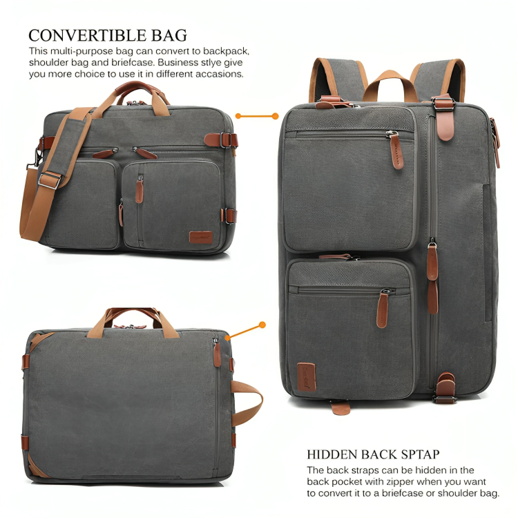 Laptop Bag Convertible Backpack Bussiness Office Briefcase Shoulder Bag Messenger Bag Computer and Tablet Carrying Case for Men and Women Work School Travel