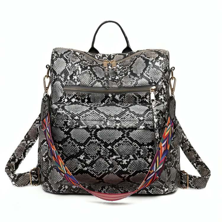 PU leather leopard snake fashionable ladies bags handbag backpacks for girls