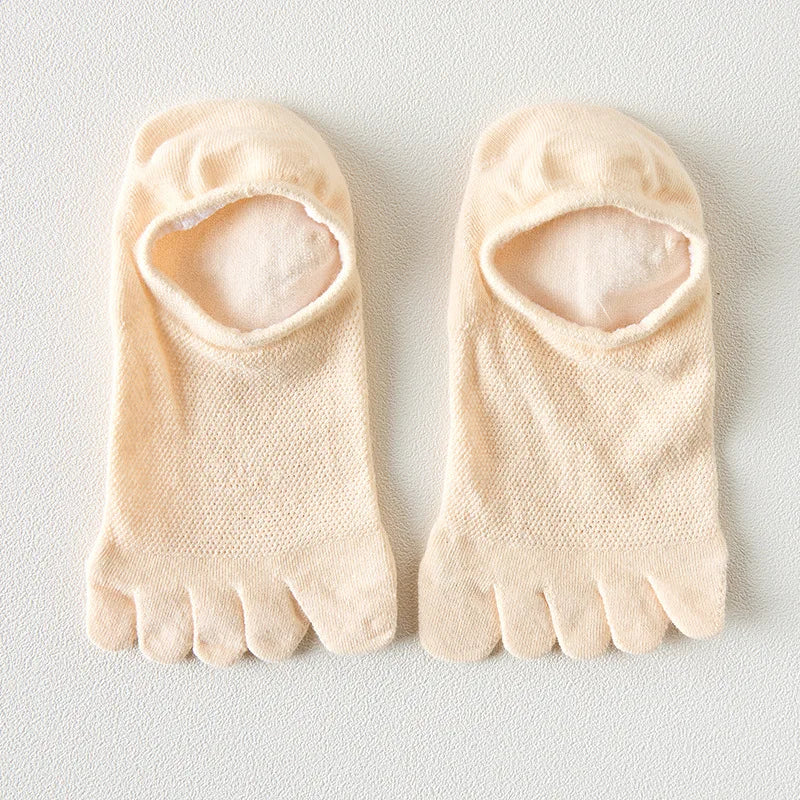 Breathable Five-Toe No-Show Socks