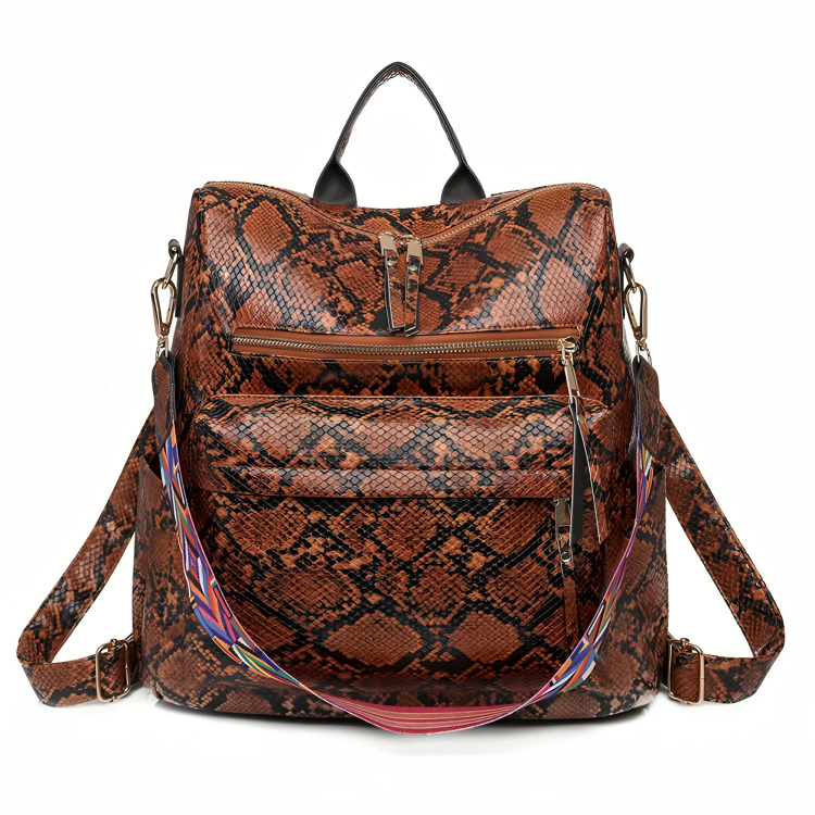 PU leather leopard snake fashionable ladies bags handbag backpacks for girls
