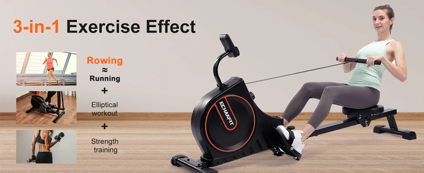 Foldable Magnetic Rowing Machine for Home Use
