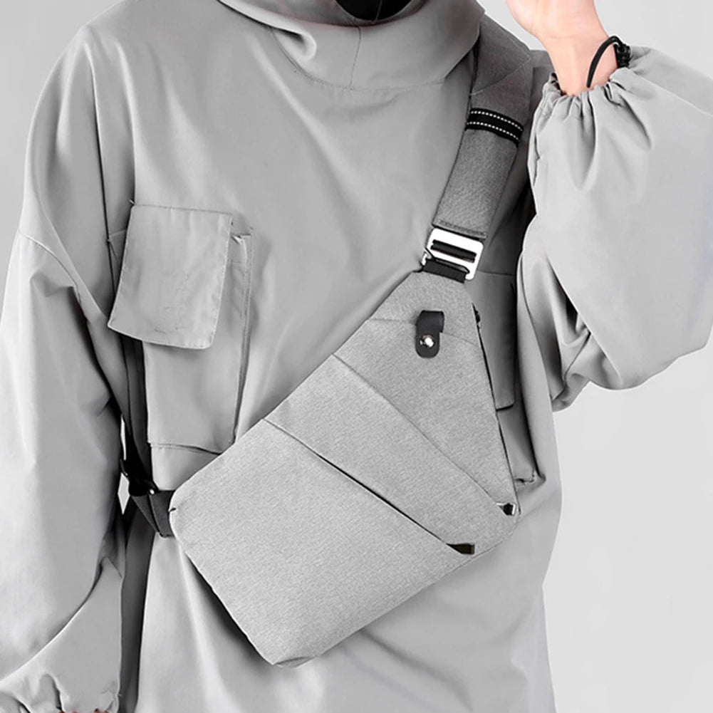 Men’s Slim Nylon Chest Bag – Anti-Theft Crossbody Sling with Adjustable Strap