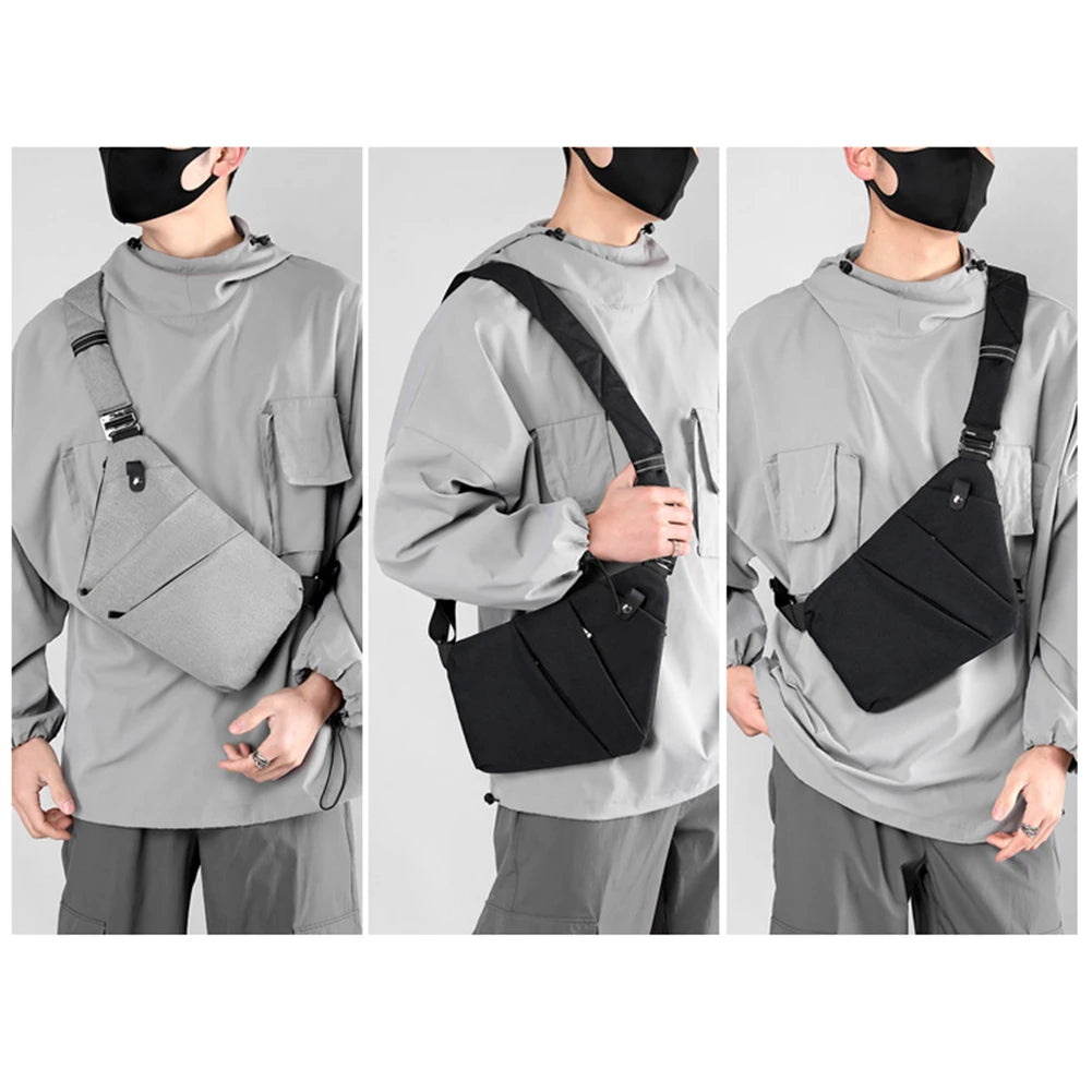 Men’s Slim Nylon Chest Bag – Anti-Theft Crossbody Sling with Adjustable Strap