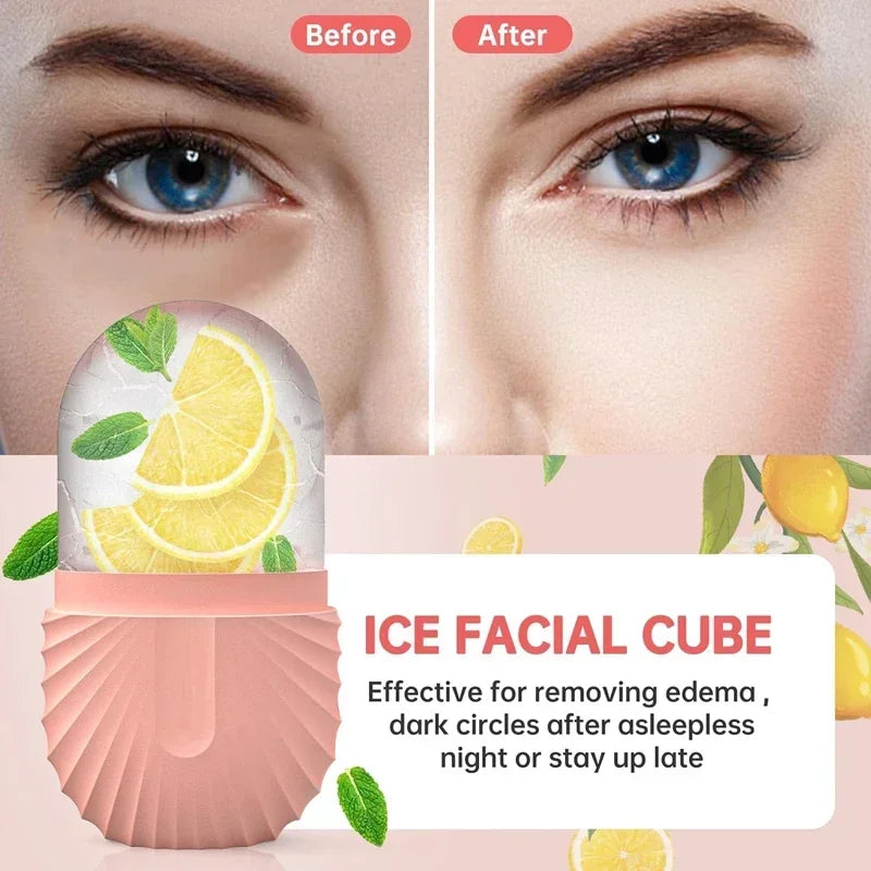 Silicone Ice Face Roller for Eye Puffiness & Pore Shrinking | Multifunctional Facial Massage Tool