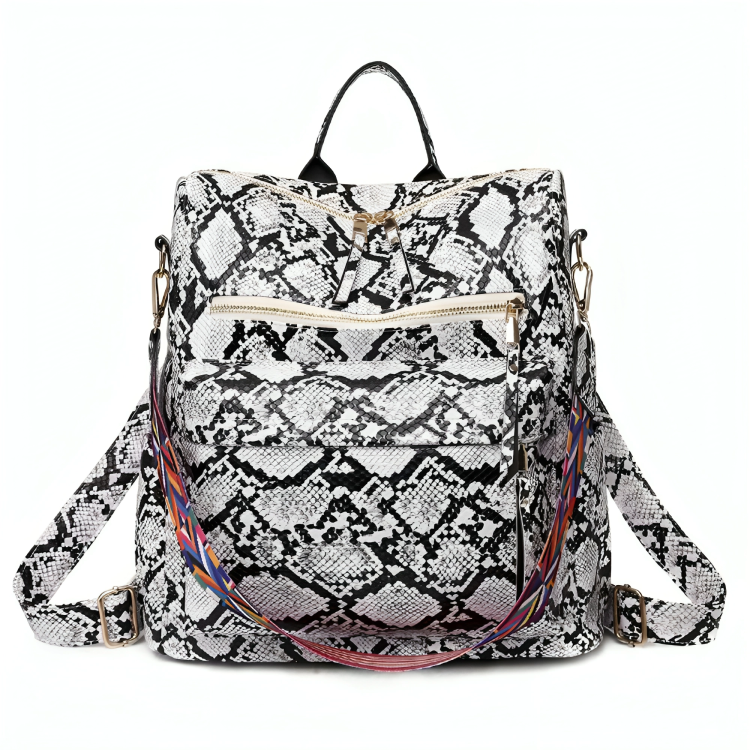 PU leather leopard snake fashionable ladies bags handbag backpacks for girls