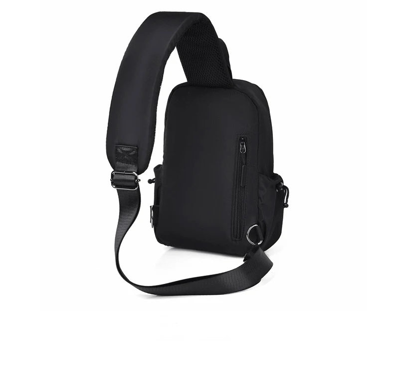 Men's Sports Chest Bag Waterproof Wear-resistant Multi-compartment Shoulder Crossbody Bag Outdoor Sports Travel Messenger Bag