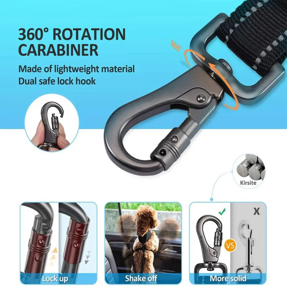 Adjustable Dog Safety Belt Leash - Nylon Car Restraint for Small & Large Dogs