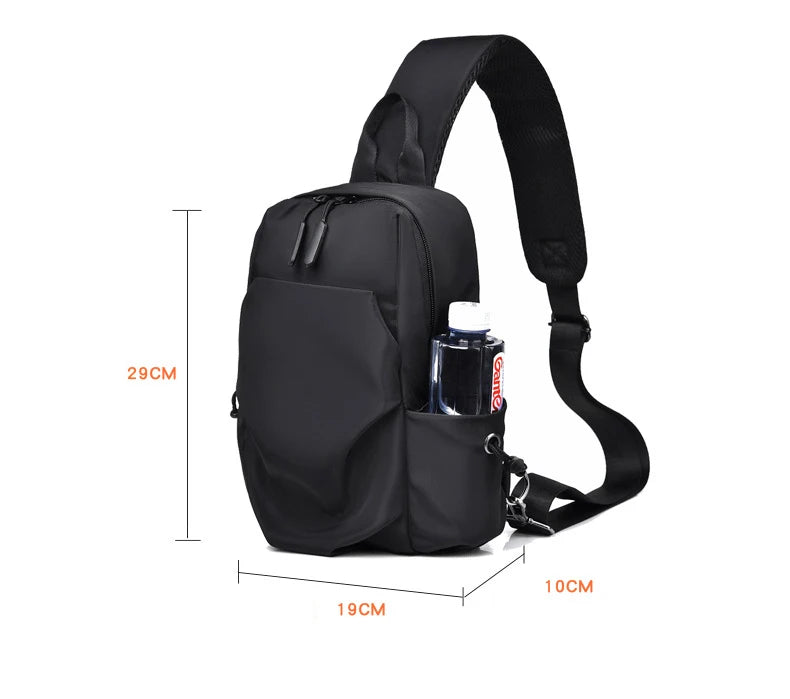 Men's Sports Chest Bag Waterproof Wear-resistant Multi-compartment Shoulder Crossbody Bag Outdoor Sports Travel Messenger Bag
