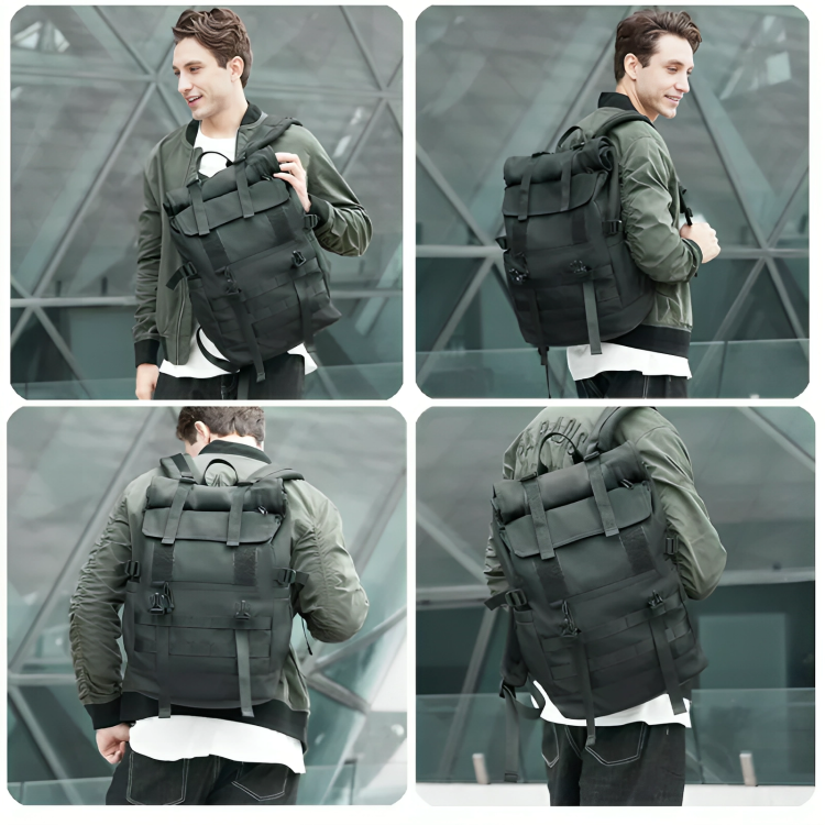 New 28L Convertible Shape Gym Backpack Unique Cool Men Back Pack For Teenagers Roll Top Clamshell Male Duffle Bag