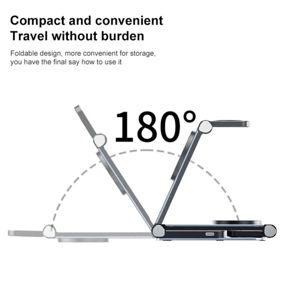 3-in-1 Foldable MagSafe Charging Stand – iPhone, Watch, AirPods