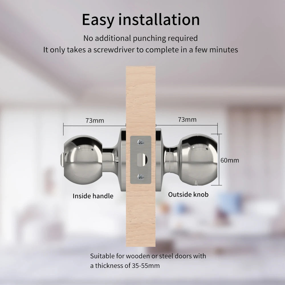 Smart Fingerprint Door Knob Lock