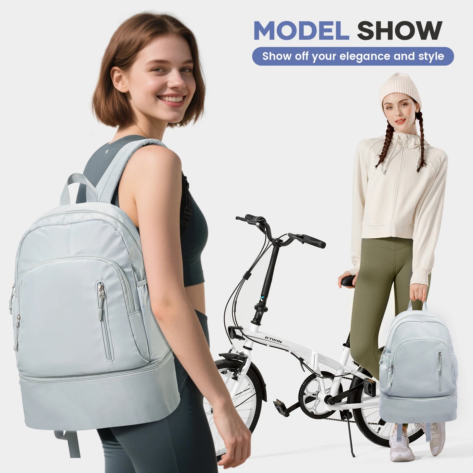 Sports Backpack for Women Men Gym Backpack with Shoe Compartment Foldable Travel Backpack Waterproof Sport Bag for Swimming Yoga