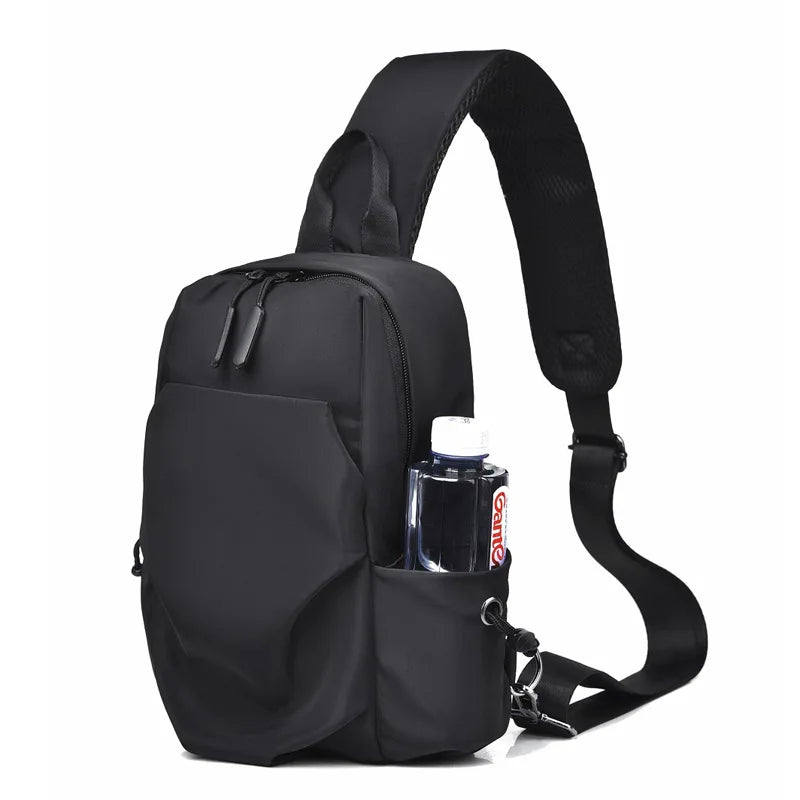 Men's Sports Chest Bag Waterproof Wear-resistant Multi-compartment Shoulder Crossbody Bag Outdoor Sports Travel Messenger Bag