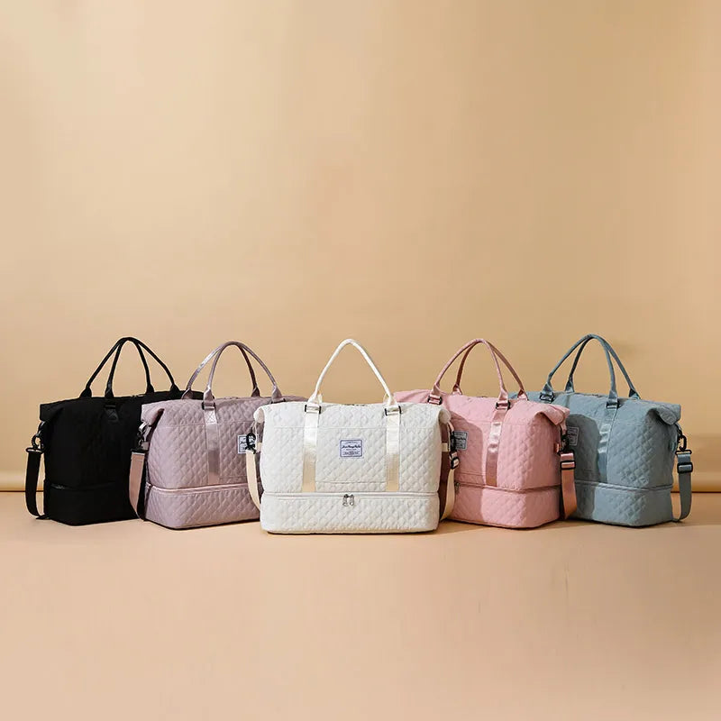 Weekender Bags for Women Travel, Carry on Overnight Bag Weekender Bag with Shoe Compartment and Wet Pocket Travel Duffle Bag with Toiletry Bag Gym Travel Versatile Luggage Bag