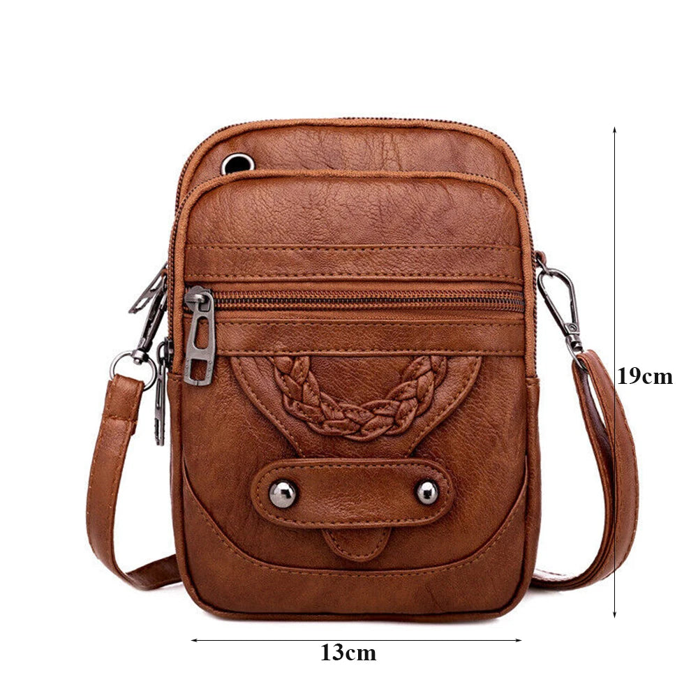 Men’s PU Leather Shoulder Bag – Slim Messenger Clutch for Travel & Work