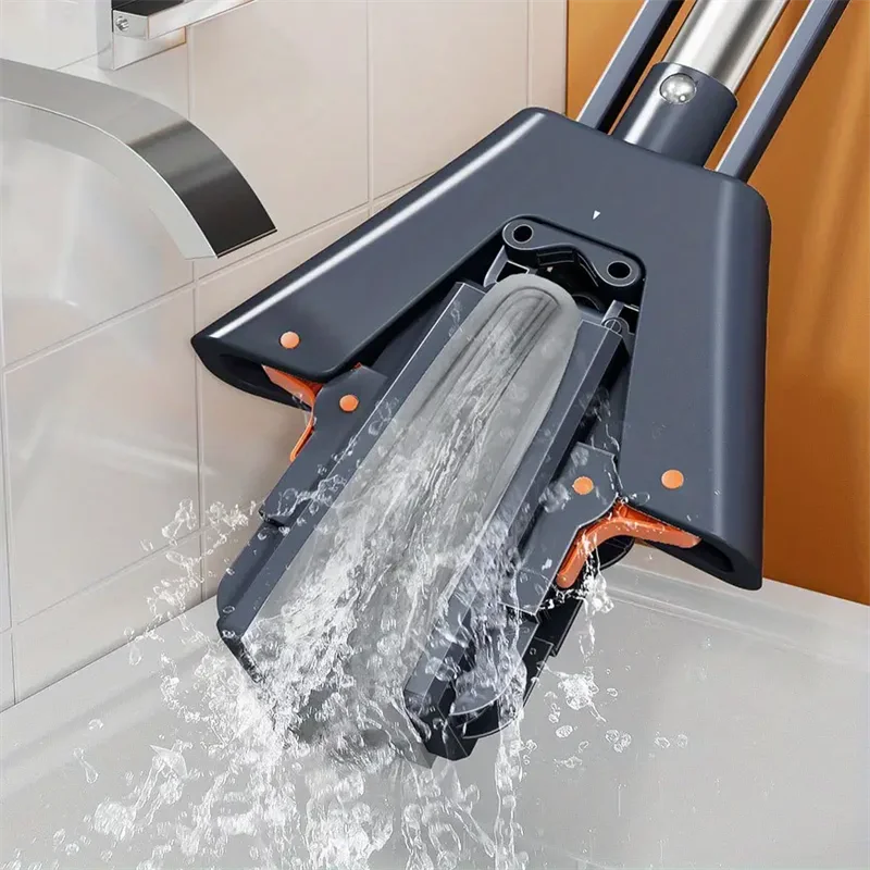 Self-Squeeze Double-Fold Sponge Mop – Absorbent Floor Cleaner