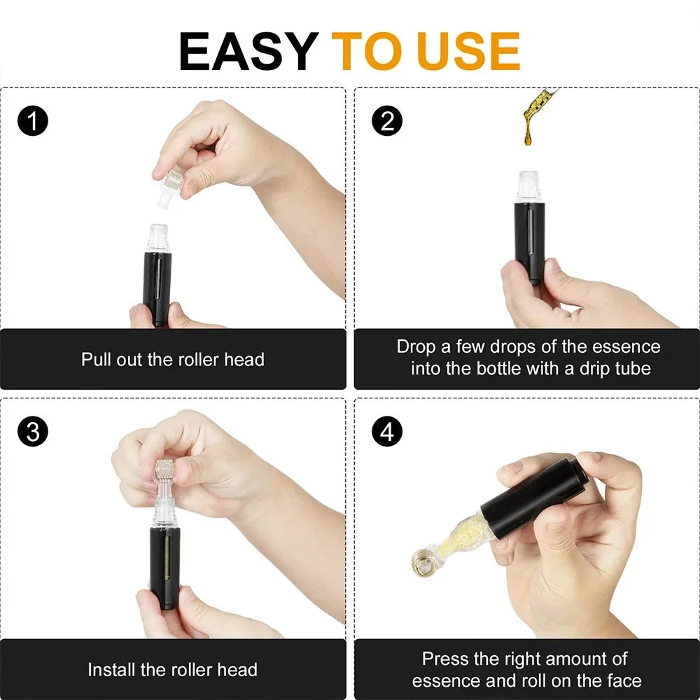 105 New Skin Hydration Roller Micro Infusion System Oil Delivery Lip Plumper Face Brow Hair Scalp Serum Applicator Beauty Tool