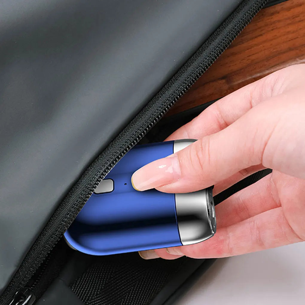 Mini Portable Double Head Electric Shaver Magnetic Suction Head Rechargeable Type-C Rapid Charging IPX7 waterproof