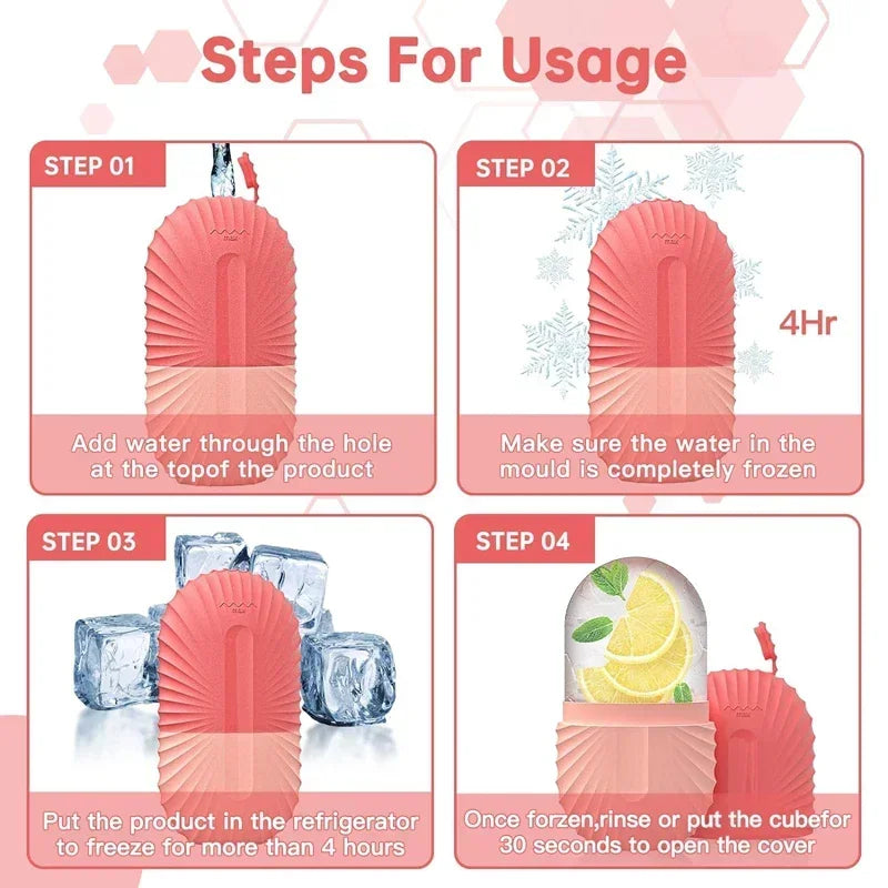 Silicone Ice Face Roller for Eye Puffiness & Pore Shrinking | Multifunctional Facial Massage Tool