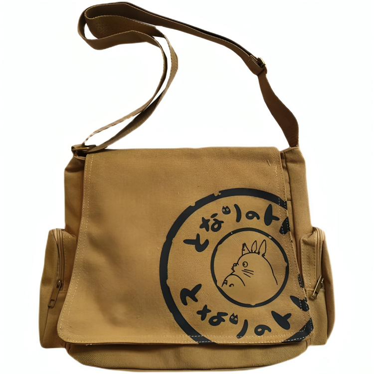 Japanese Totoro Canvas Messenger Bag - Stylish Cartoon Crossbody Bag
